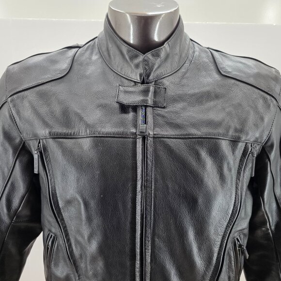 Hein Gericke Speedware Black Leather Armored Motorcycle Jacket Zip Men's M - Picture 3 of 13